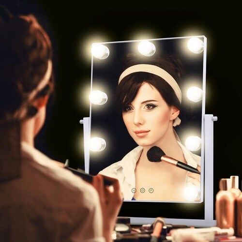 Espejo con Luz LED para Maquillaje Extra Grande tipo Hollywood Redlemon