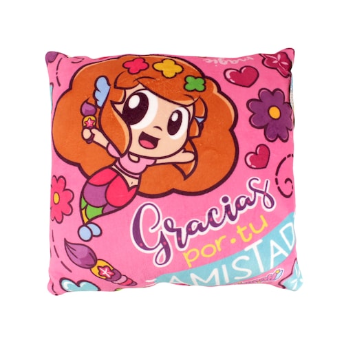 Cojín Decorativo Sirenas Gracias Por Tu Amistad 36cm 2 Vistas Ajolote