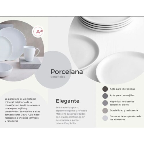 Kaiser 1673-45 Vajilla Cuadrada Moderna De Porcelana Fina 16pzas 4 Personas