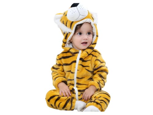 Hermoso Mameluco Bebe De Tigre, Cómodo, Pijama, Disfraz, 6 a 12 meses y 12  a 18