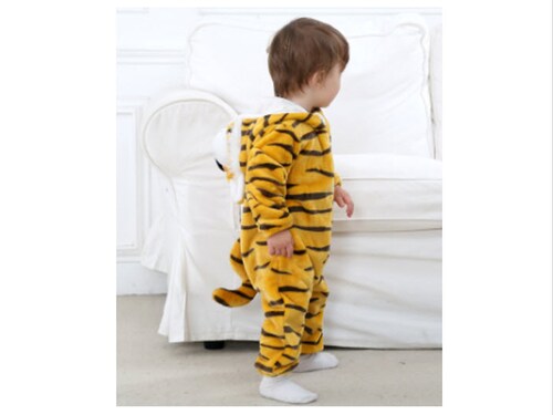 Hermoso Mameluco Bebe De Tigre, Cómodo, Pijama, Disfraz, 6 a 12 meses y 12  a 18