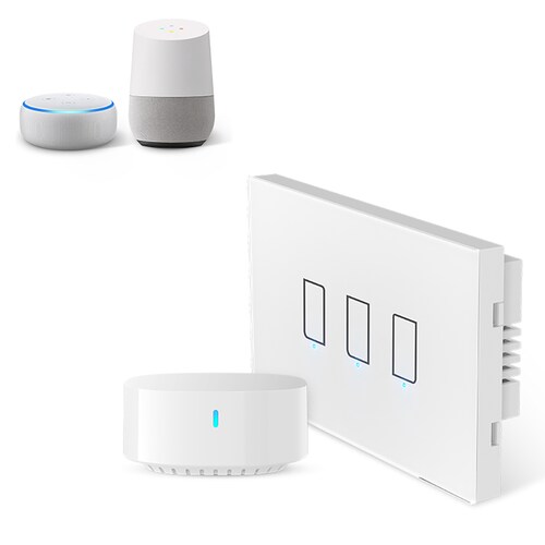  Apagador Smart 3 Botones *incl. S3hub* Wifi compatible con Alexa, Siri, Google