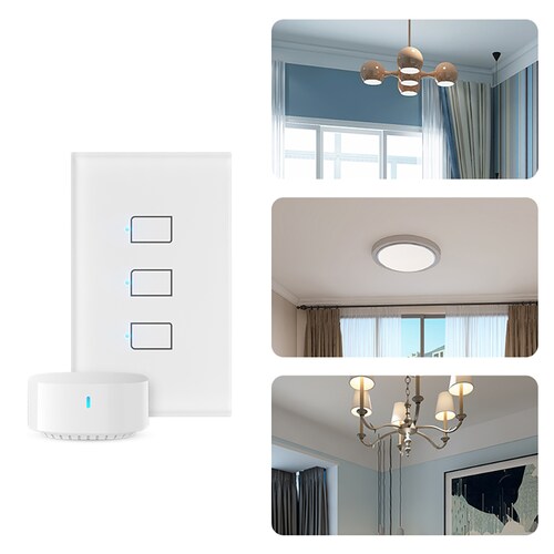  Apagador Smart 3 Botones *incl. S3hub* Wifi compatible con Alexa, Siri, Google