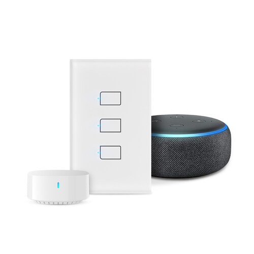  Apagador Smart 3 Botones *incl. S3hub* Wifi compatible con Alexa, Siri, Google
