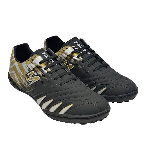 Tenis Metro-E 450 Negro Dorados Futbol Rápido Fut Siete Hombre	