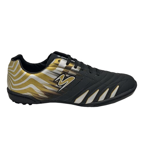 Tenis Metro-E 450 Negro Dorados Futbol Rápido Fut Siete Hombre	