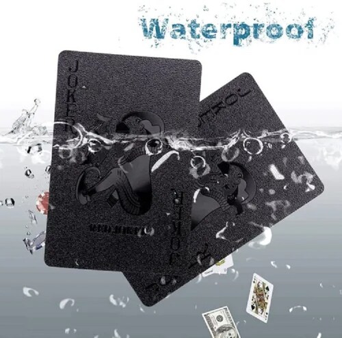 Cartas Poker Negra Baraja Pvc Impermeable
