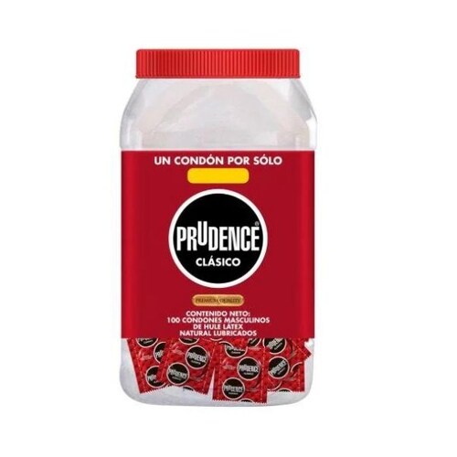 Prudence Clasico Vitrolero, 100 Condones Masculinos, Dkt 