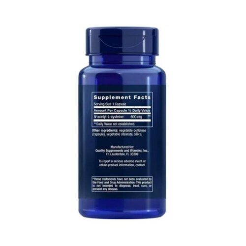 Complejo N-acetil-cisteína Nac 600mg 60c Acetil Cisteina Life Extencion 