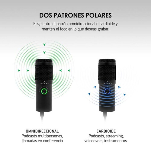 Micrófono Condensador Profesional Premium USB Mod. Omnia 200 AKANE