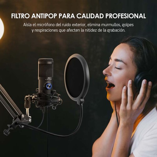 Micrófono Condensador Profesional Premium USB Mod. Omnia 200 AKANE