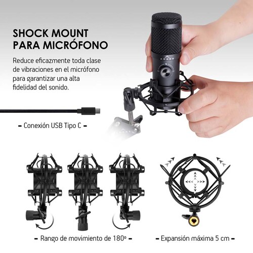 Micrófono Condensador Profesional Premium USB Mod. Omnia 200 AKANE