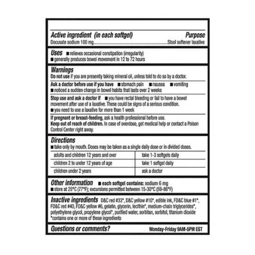 Complejo Digestivo Stool Softner Laxante Docusato De Sodio Puritan's Pride 