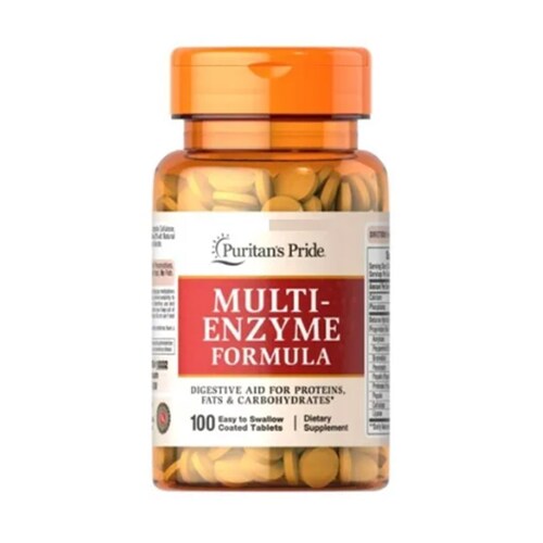 Enzimas Digestivas Multi Con Enzima De Papaya 100 tabletas  Papaina Puritan's Pride 