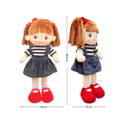 Muñeca De Trapo Muñeca Lorena con vestido mezclilla Little Sweet Hearts Mezclilla 40 Cm