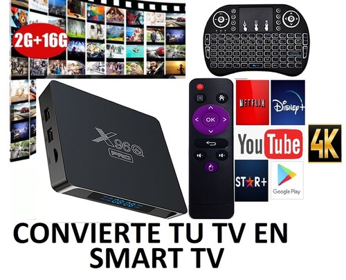 Smart Tv Box X96q Pro 4K ,16gb - 2gb Ram + Teclado Android 10 , convierte tu TV en SMART TV