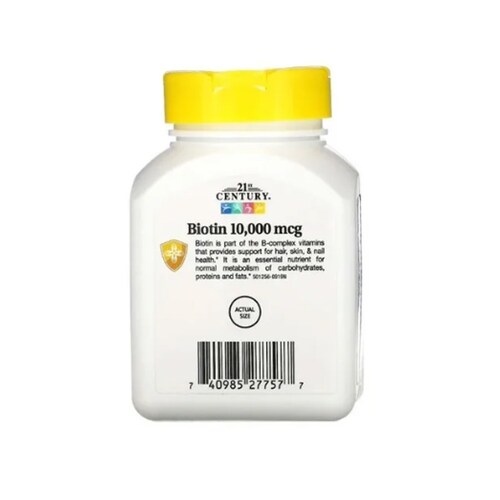 Biotina Cabello Piel Uñas 10,000 Mcg 120ct 21 Century Biotin Century