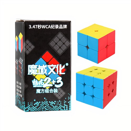 Set 2+3 Moyu para competencia Stickerless Paquete de 2 Cubos Rubik 2x2 y 3x3 