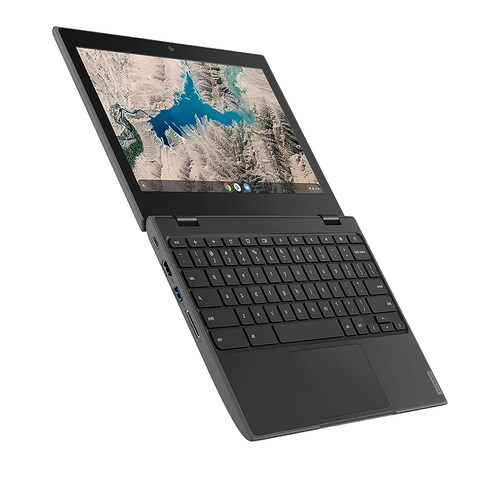 Lenovo Chromebook 100e Segunda Generacion Ram 4GB Disco EMMC 32GB Pantalla 11.6 Pulgadas Procesador mediatek MT8173C - Negro + Base Enfriadora + Diadema + Memoria 32GB
