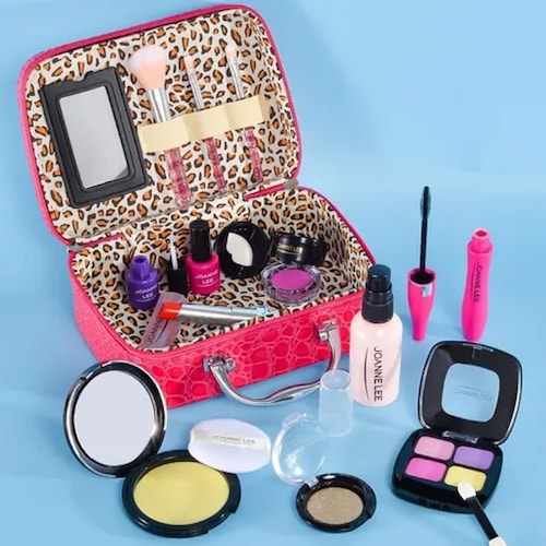 Kit de maquillaje para niñas pequeñas, 49 piezas, kit de maquillaje  lavable, kit de maquillaje para niñas reales con estuche de cosméticos,  regalos de