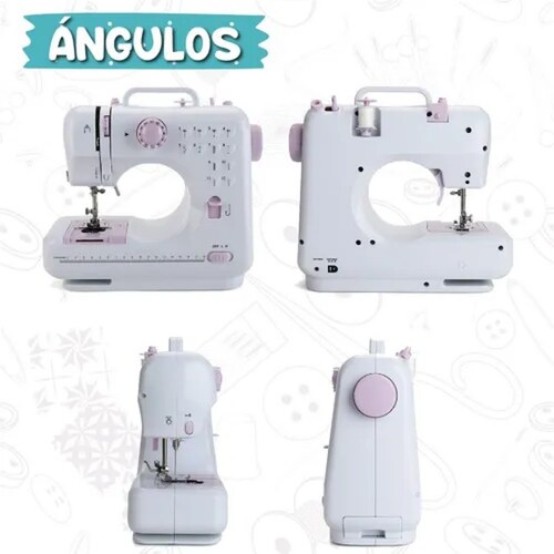 Mini máquina de coser portátil pequeña de 2 velocidades y 12 puntadas,  máquina de coser eléctrica para el hogar con pedal para principiantes,  costura