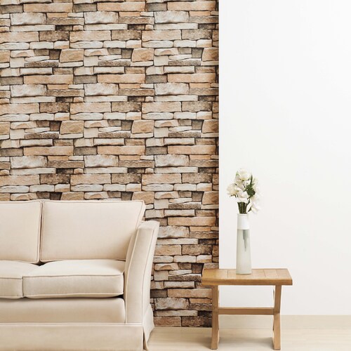 Papel Tapiz Autoadhesivo Para Paredes De Piedra Laja 10 Mts.
