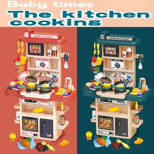 Juguetes Cocina Niños 43pzs 74cm Luz Sonido Agua Vapor Spray
