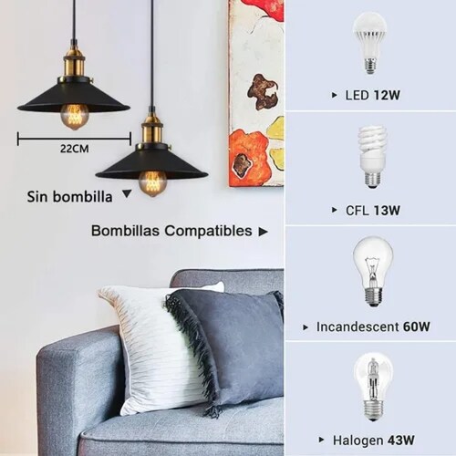 Colgante Minimalista Herraje Vintage Completo,1 Unidad