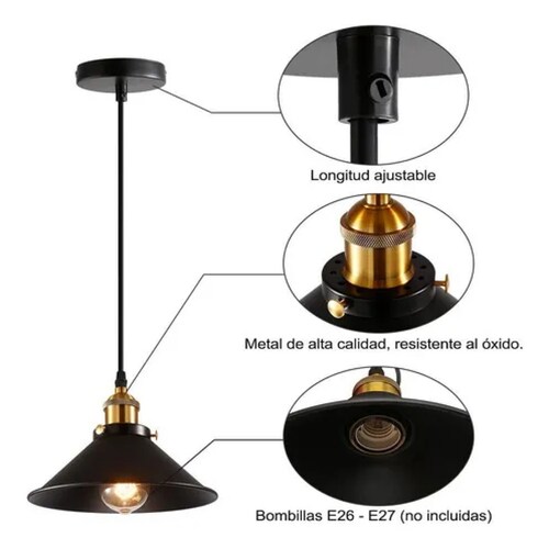 Colgante Minimalista Herraje Vintage Completo,1 Unidad