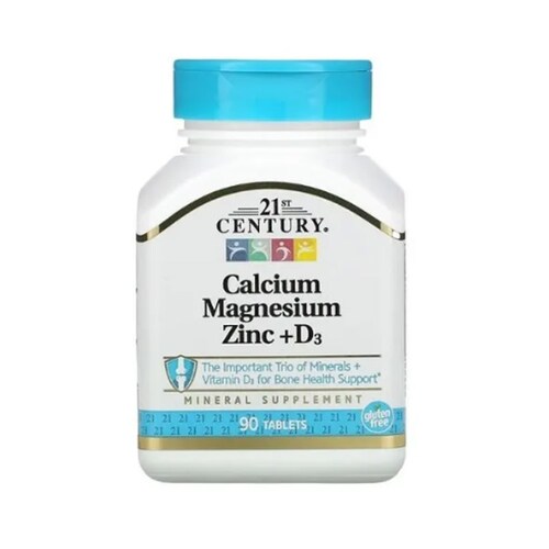 Calcio Magnesio Zinc + Vitamina D3 90 Tabletas Ayuda Huesos Century 