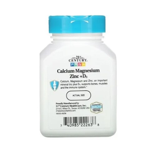 Calcio Magnesio Zinc + Vitamina D3 90 Tabletas Ayuda Huesos Century 