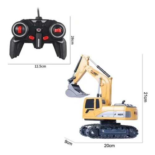 Excavadora Control Remoto 1:24 Rc Juguete 6canal Niños Metal