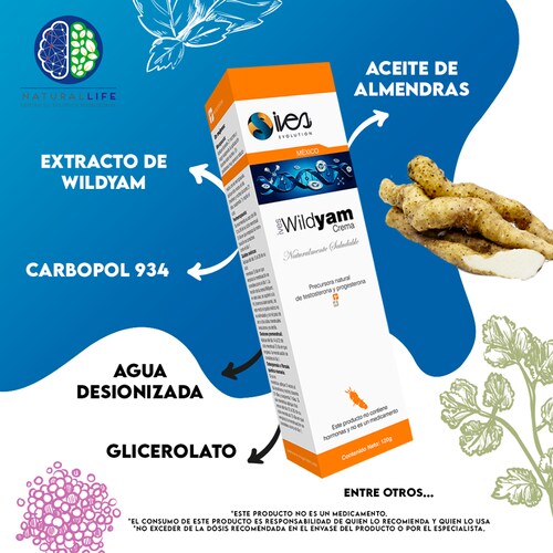 Wild Yam Ives México Crema de Camote Silvestre Orgánica 120 Gr..