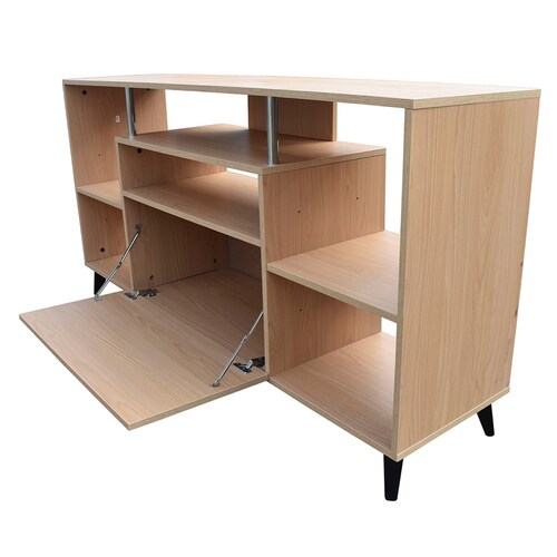 Centro De Entretenimiento Ibiza Mueble Tv Funcional Hogare Moderno e inteligente Roble