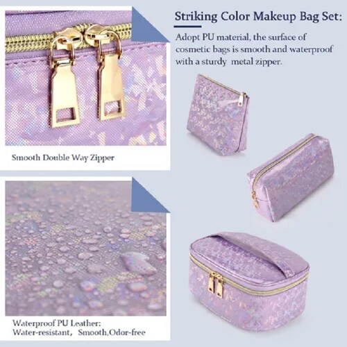 Cosmetiquera Bolsa Neceser Maquillaje 3 Piezas