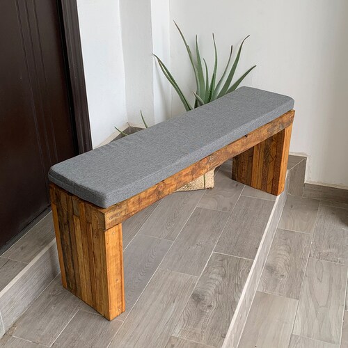 Banca de Jardín con Cojín, Terraza o Exterior para 3 Personas. Estilo Vintage, Resistente al Exterior y Bonita.