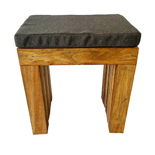 Banca para Jardín con Cojín Individual, de Madera Durable Estilo Vintage Hermoso. 45 cms.
