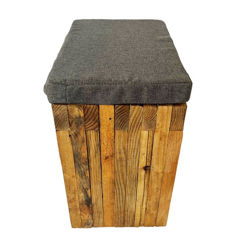 Banca para Jardín con Cojín Individual, de Madera Durable Estilo Vintage Hermoso. 45 cms.