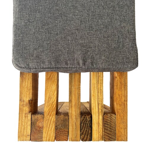 Banca para Jardín con Cojín Individual, de Madera Durable Estilo Vintage Hermoso. 45 cms.