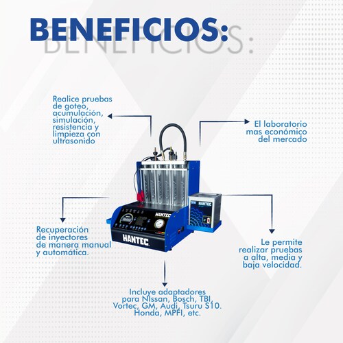 LABORATORIO DE LIMPIEZA DE INYECTORES AUTOMATICO HANTEC 6 INYECTORES