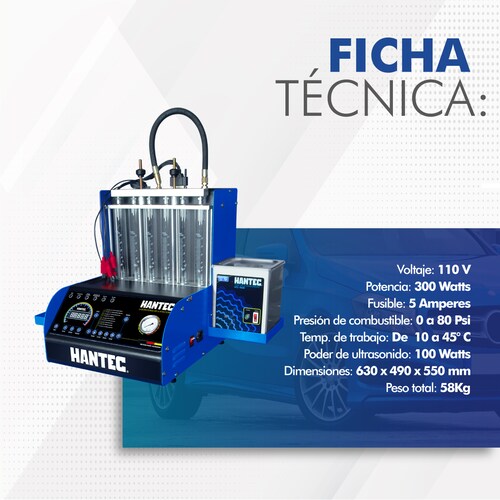 LABORATORIO DE LIMPIEZA DE INYECTORES AUTOMATICO HANTEC 6 INYECTORES