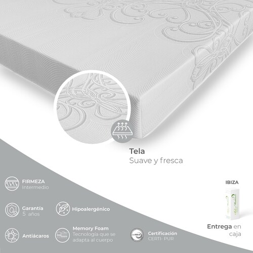 Colchón Memory Foam Queen Size Bio Mattress en caja