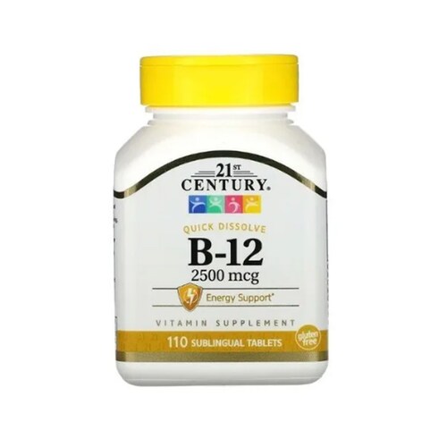 Vitamina B12 Sublingual 2500 Mcg 110tabs B 12 Disolucion Rapida 21st Century 