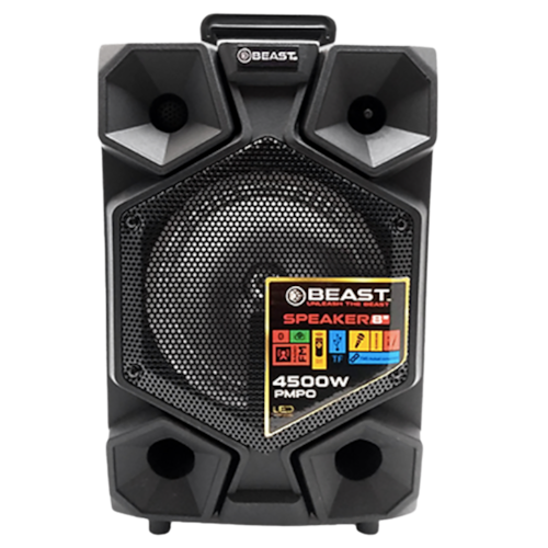 Bocina amplificada BEAST 8" 4500watts PMPO Negro MF835