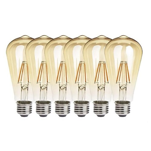 Bombilla Led Edison 6w Luz 6 Pzas E26 (luz Calida-2700k)