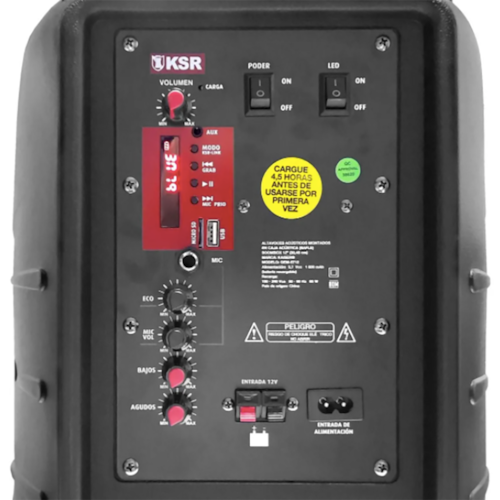 Kaiser Bafle Profesional Recargable Tecnología KSRLink 12 pulgadas 15,800 W PMPO con micrófono alámbrico