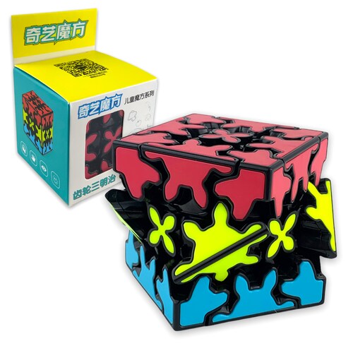 Qiyi Cubo de Engranes Sandwich 3 Colores a Resolver Stickerless Cubo Rubik Gear