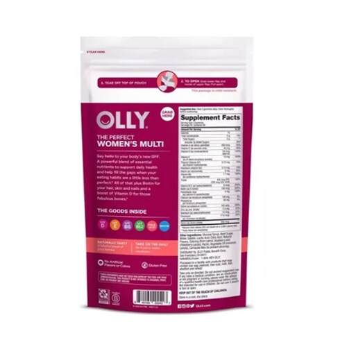 Gomitas Multivitaminico Mujer Acido Folico B12 A C D E 120 gomitas OLLY 