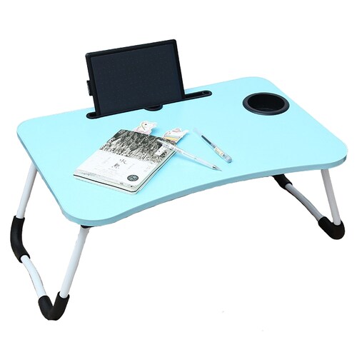 Mesa De Servicio Plegable Hogar Resistente Color Azul