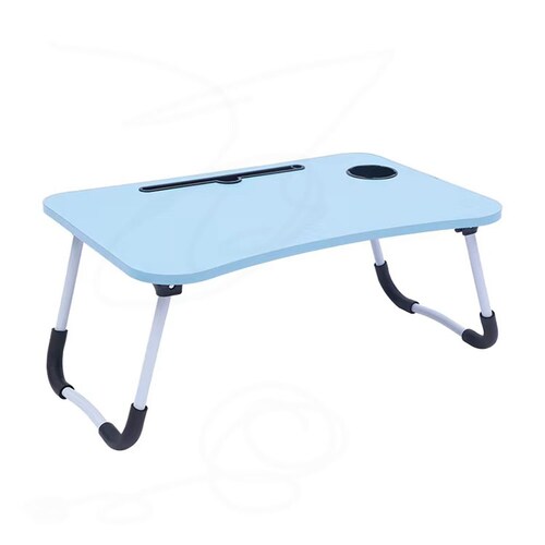 Mesa De Servicio Plegable Hogar Resistente Color Azul